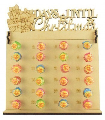 6mm Chupa Chups Lolly Pop Holder Advent Calendar with 'Days Until Christmas' Presents & Dog Topper